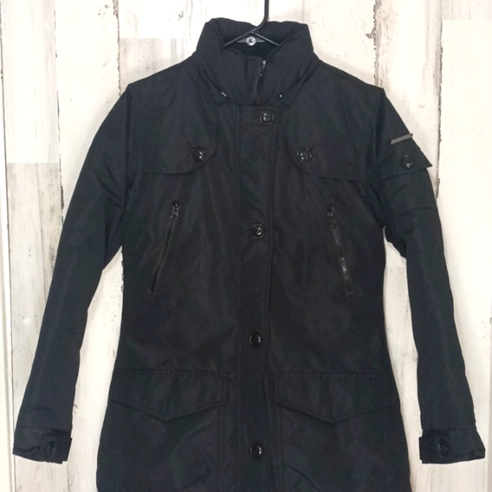 Steve Madden Sherpa Lined Coat Jacket Black Full Zip Size 14/1C